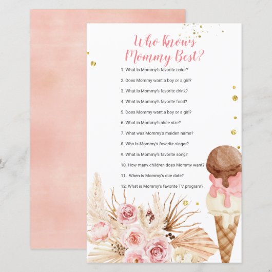 Boho Ice Cream Floral die mama het beste spel kent (Voorkant / Achterkant)