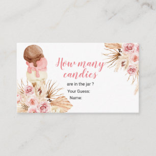 Boho Ice Cream Floral raden hoeveel Snoepjes Informatiekaartje