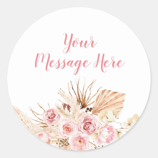 Boho Ice Cream Floral Waterverf Message Sticker (Voorkant)