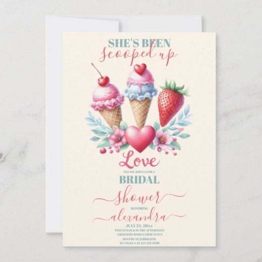 Boho Ice Cream Vrijgezellenfeest Kaart (Voorkant)