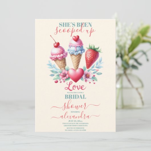 Boho Ice Cream Vrijgezellenfeest Kaart (Staand voorkant)