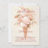 Boho ijs conische bloem glittersnoepje kaart (Voorkant)