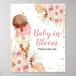 Boho-ijs Floral-Baby in het bloemteken Poster