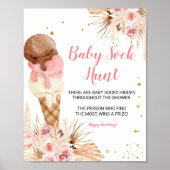 Boho ijs Pampas Grass Baby Sock Hunt Poster (Voorkant)