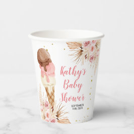 Boho-ijs Pampas Grass White Paper Cups Papieren Bekers