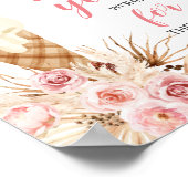 Boho ijs roomsluier wensen voor babyschild poster (Hoek)