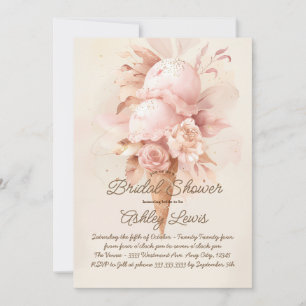 Boho Ijs uitnodiging, blos ijs Kaart