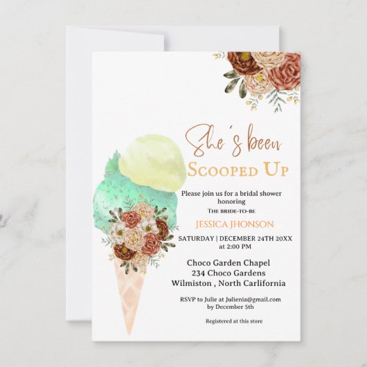 Boho ijsje vrijgezellenfeest ze is geschept kaart (Voorkant)