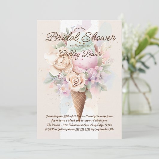 Boho Ijskegel Bloem ijsje kegel Kaart (Staand voorkant)