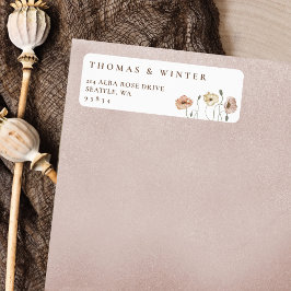 Boho IJslandse Waterverf IJsland Poppy Flowers Etiket