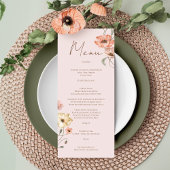 Boho IJslandse Waterverf IJsland Poppy Flowers Menu