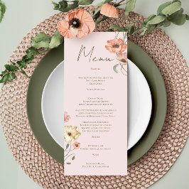 Boho IJslandse Waterverf IJsland Poppy Flowers Menu