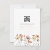 Boho IJslandse Waterverf IJsland Poppy Flowers RSVP Kaartje (Achterkant)