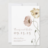 Boho IJslandse Waterverf IJsland Poppy Flowers Save The Date (Voorkant)