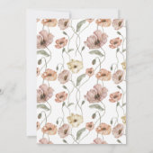 Boho IJslandse Waterverf IJsland Poppy Flowers Save The Date (Achterkant)