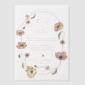 Boho IJslandse Waterverf IJsland Poppy Flowers Vellum Uitnodigingen (Voorkant)