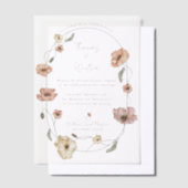 Boho IJslandse Waterverf IJsland Poppy Flowers Vellum Uitnodigingen (Offset)