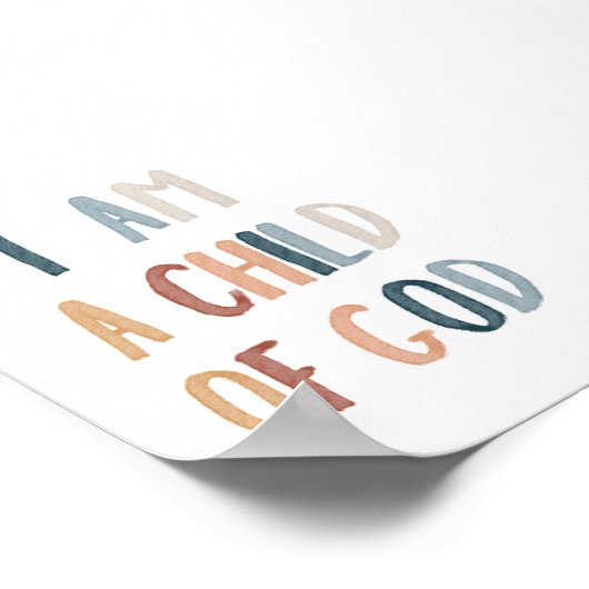 Boho Ik ben een kind van God poster (Hoek)