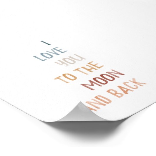 Boho Ik hou van je naar de maan en terug print (Hoek)