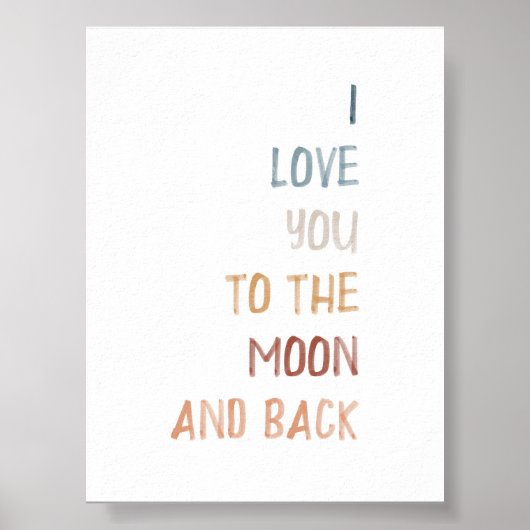 Boho Ik hou van je naar de maan en terug print (Voorkant)