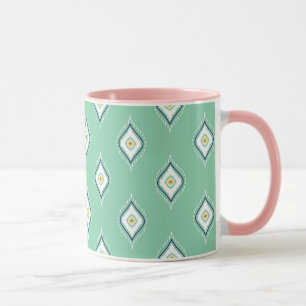Boho Ikat Green Patroonkleurig Mok