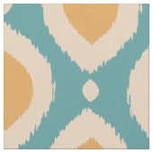 Boho Ikat print Aqua Yellow Tribal Girly Stof (Close Up)