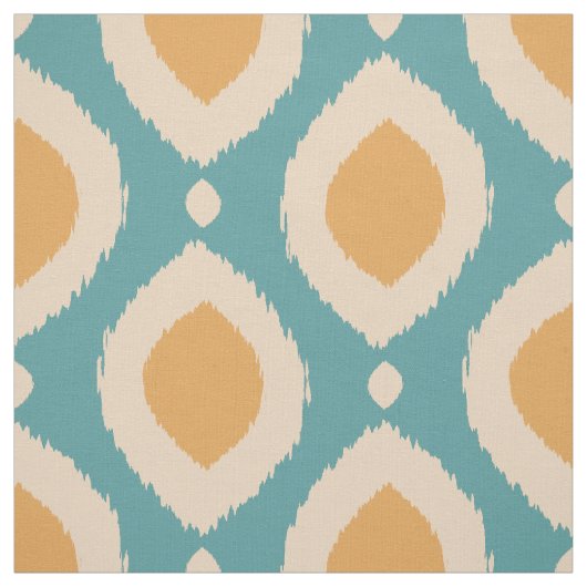 Boho Ikat print Aqua Yellow Tribal Girly Stof (Swatch)