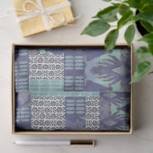 BOHO IKAT  Rug Tribal Navy Blue Decoupage Tissuepapier (Geschenk)