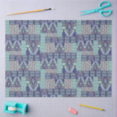 BOHO IKAT  Rug Tribal Navy Blue Decoupage Tissuepapier (Craft)