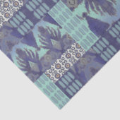 BOHO IKAT  Rug Tribal Navy Blue Decoupage Tissuepapier (Detail)
