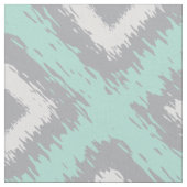 Boho Ikat Tribal Pattern Aqua Gray Diamond Print Stof (Close Up)