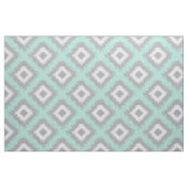 Boho Ikat Tribal Pattern Aqua Gray Diamond Print Stof (Fat Quarter)