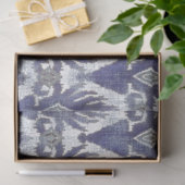 BOHO IKAT  Tribal Rustic Blue Decoupage Tissuepapier (Geschenk)