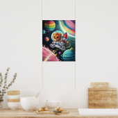 Boho Illustration Lion weergeven in Ruimte Poster (Keuken)