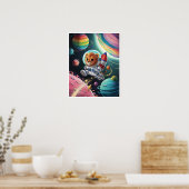 Boho Illustration Lion weergeven in Ruimte Poster (Keuken)