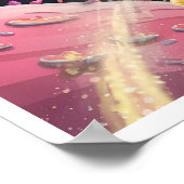 Boho Illustration Lion weergeven in Ruimte Poster (Hoek)