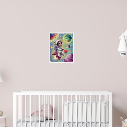 Boho Illustration Paresseux in de room tonen Poster (Kinderkamer 2)