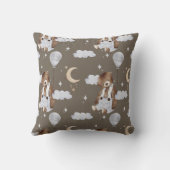 Boho in Neutrals: Baby-Beren in Blues Nursery Kussen (Achterkant)