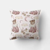 Boho in Neutrals: Baby-Beren in Pinks Nursery Kussen (Achterkant)