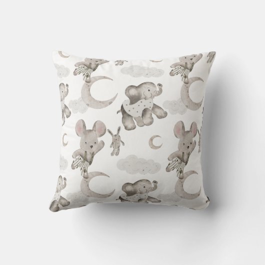 Boho in Neutrals: Baby Elephant Nursery Kussens (Achterkant)