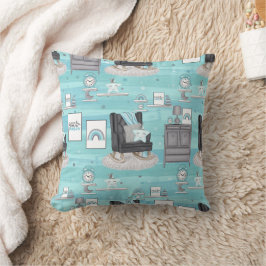 Boho in Neutrals met Blues en Grijzen Kussen