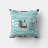 Boho in Neutrals met Blues en Grijzen Kussen (Achterkant)