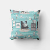 Boho in Neutrals met Blues en Grijzen Kussen (Voorkant)