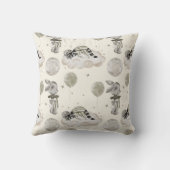 Boho in Neutrals: Slaapachtige Wasberen Kwekerij Kussen (Achterkant)