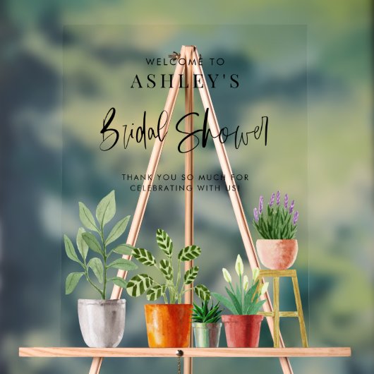 Boho in pot geplante bruidsfeestbegroeting acryl bord (Neutraal)