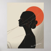 Boho inclusieve vrouw silhouet met zonsondergang c poster (Voorkant)