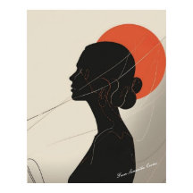 Boho inclusieve vrouw silhouet met zonsondergang c