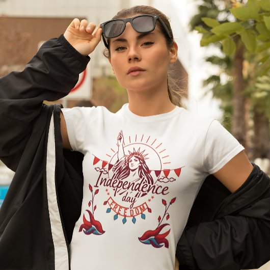 Boho Independence Day T-shirt voor vrouwen 4 juli