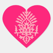Boho India Block Print Hart Sticker (Voorkant)