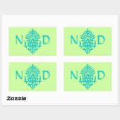 Boho India Block Print Rechthoekige Sticker (Vel)